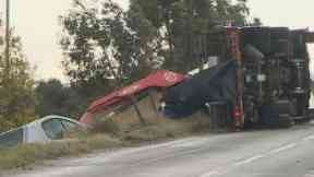 Fatal: The recovery vehicle toppled over.