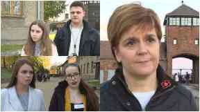 Visit: Nicola Sturgeon joined school pupils Rachel, Lewis, Elizabeth and Beth on the trip.