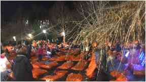 Sleep in the park: Thousands took part in charity event.