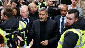 George Clooney was mobbed on the streets of Edinburgh in 2015.