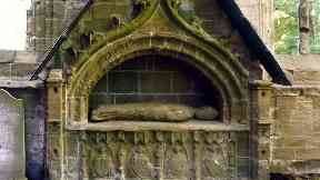 Tomb: The carvings were found on the back of Bishop Cardeny's resting place.