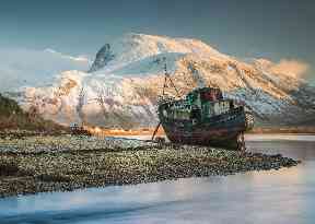 Ben Nevis and the Corpach Boat Wreck
