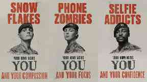 Recruitment: Guardsman Stephen McWhirter appears in the snowflake poster.