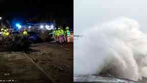 Weather chaos: Fallen trees and flooding.