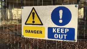 Danger: The building has been cordoned off.