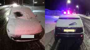 Snow: The driver was issued with a fixed penalty notice.