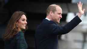 The royal couple arrive at the V&A in Dundee.
