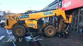 Smash: The incident happened during the early hours of the morning.