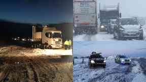 Snow: Several roads have been closed.