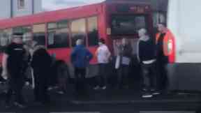 Knightswood: A stretch of the road is blocked.