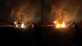 Blaze: Bus on A90 near Foveran.