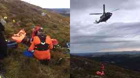 Rescued: The paraglider crashed on Tap o' Noth.