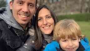 'Unnerved': Ivan with her wife Anna and their son Arthur.
