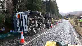 Crash: The road was closed in both directions.