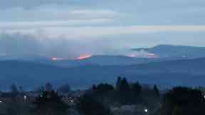 Fire: The blaze took hold in the Craigowl Hill area.