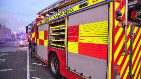 Fire: Explosions could be heard.