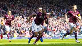 Goal: Uche Ikpeazu opened the scoring for Hearts.
