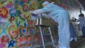 Artistic: The 16 senior citizens spent three days in the classroom learning about graffiti.