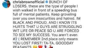 Rant: Chris Brown blasted Chvrches on Instagram.