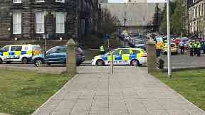 Cordon: Buildings have been evacuated.