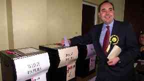 Alex Salmond casts his vote in the 1999 election.