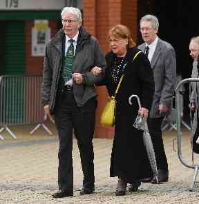 Lisbon Lion: Jim Craig arriving at funeral.