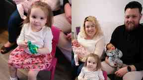 Adeline Davidson with her parents and twin sisters.