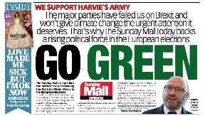 Harvie's Army: Sunday papers calls for voters to 'go Green'.
