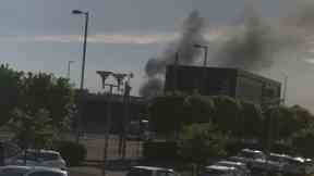 Fire: Smoke could be seen for miles.