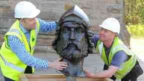 Repairs: The iconic statue has returned to Stirling.