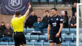 Red card: Darren O'Dea was sent off in the first half.