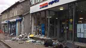Damage: The van smashed into the Tesco store