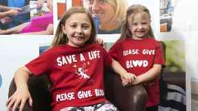 Lifesaving: Ruby (left) with sister Millie, has had numerous transfusions.