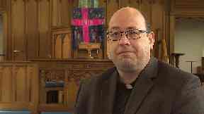 Reverend Bryan Kerr's accepts contactless and text donations.