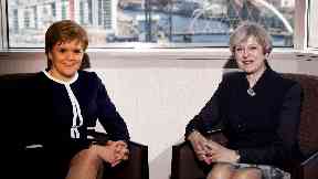 Leaders: The First Minister with the former prime minister.