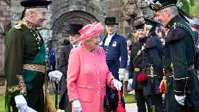 Royal: The Queen at the Palace of Holyroodhouse.