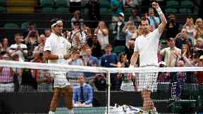 Champ: Andy Murray is through to the second round of Wimbledon.