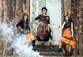 Clothing is made from recycled materials from tents.