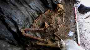 The remains were found in a cave.