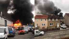 Fire: Explosions could be heard.