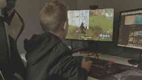 Jonah gets to grips with playing Fortnite with Stuart.