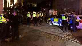 Edinburgh: The bank was cordoned off.