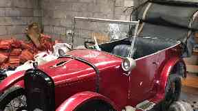 The century-old Austin 7 was vandalised.