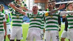 Winners: Celtic beat Rangers at Ibrox.