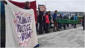 Protesters: At oil and gas conference.