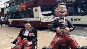 Tom Gilzean and his statue on Princes Street.