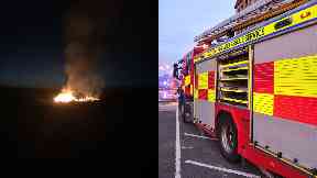 Fire: Emergency teams remain at the scene.