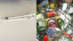 Recycling: A worker was injured by a needle.