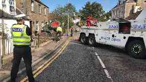 Police were called to the scene and the road has been closed.