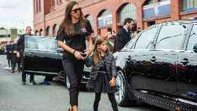 Family: Veronika and Isabella Ricksen stopped at Ibrox.